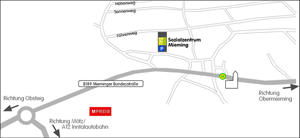 Lageplan des Sozialzentrums Mieming